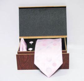 Pink Bubble Textured Tie Set